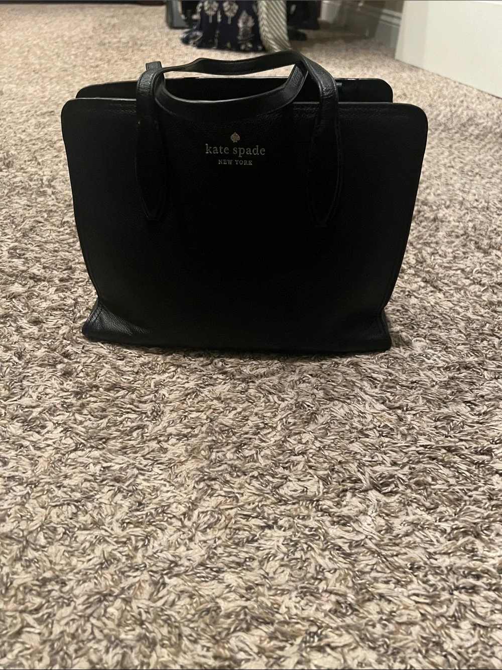 kate spade Black Leather Satchel with Top Handles